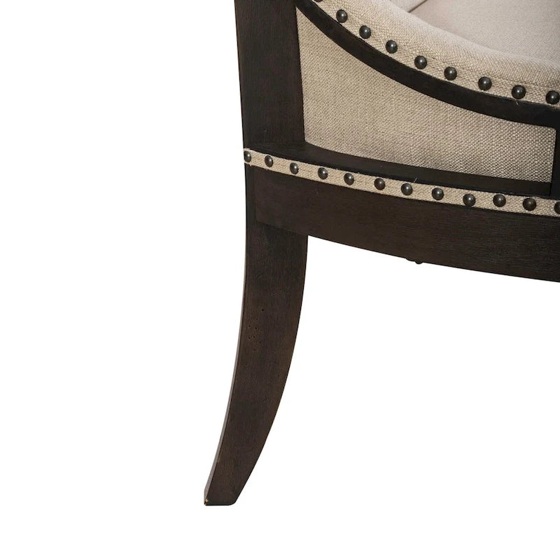 Banc de salle à manger Americana Farmhouse noir avec dossier en tissu