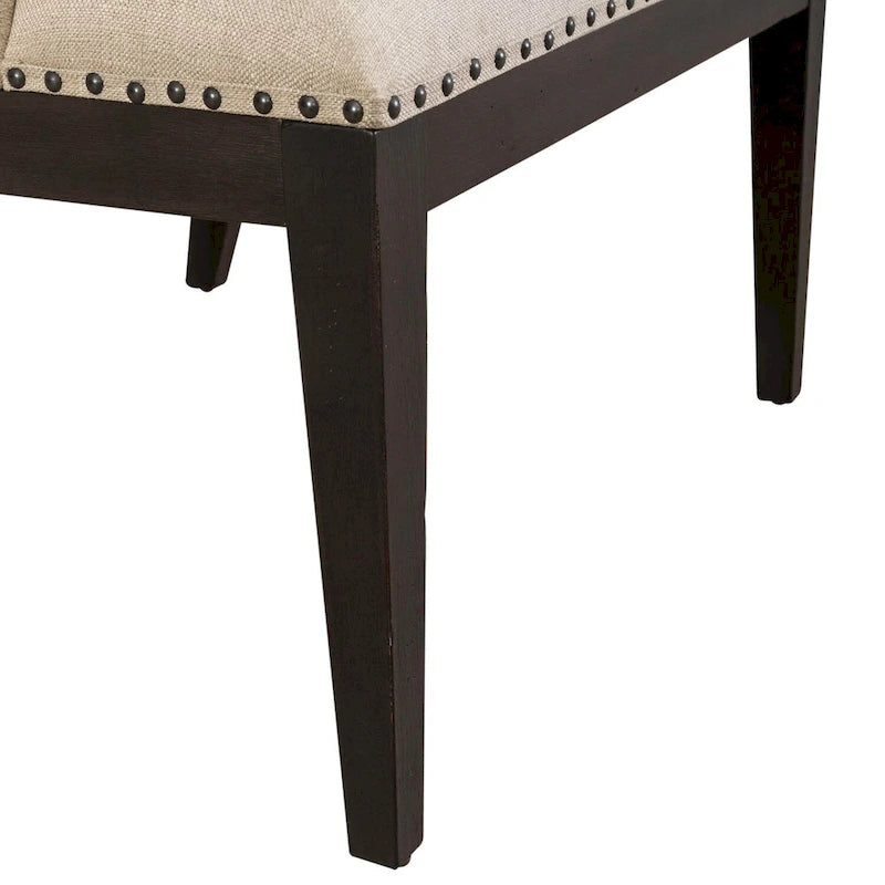 Banc de salle à manger Americana Farmhouse noir avec dossier en tissu