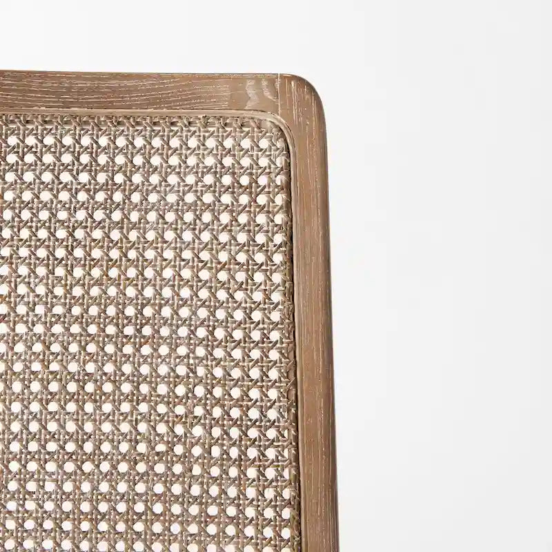 Chaise de salle à manger sans accoudoirs Clara en bois marron clair et assise crème