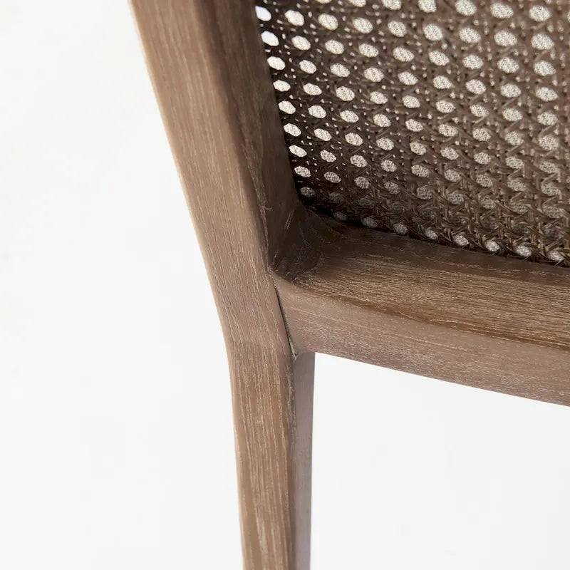 Chaise de salle à manger sans accoudoirs Clara en bois marron clair et assise crème