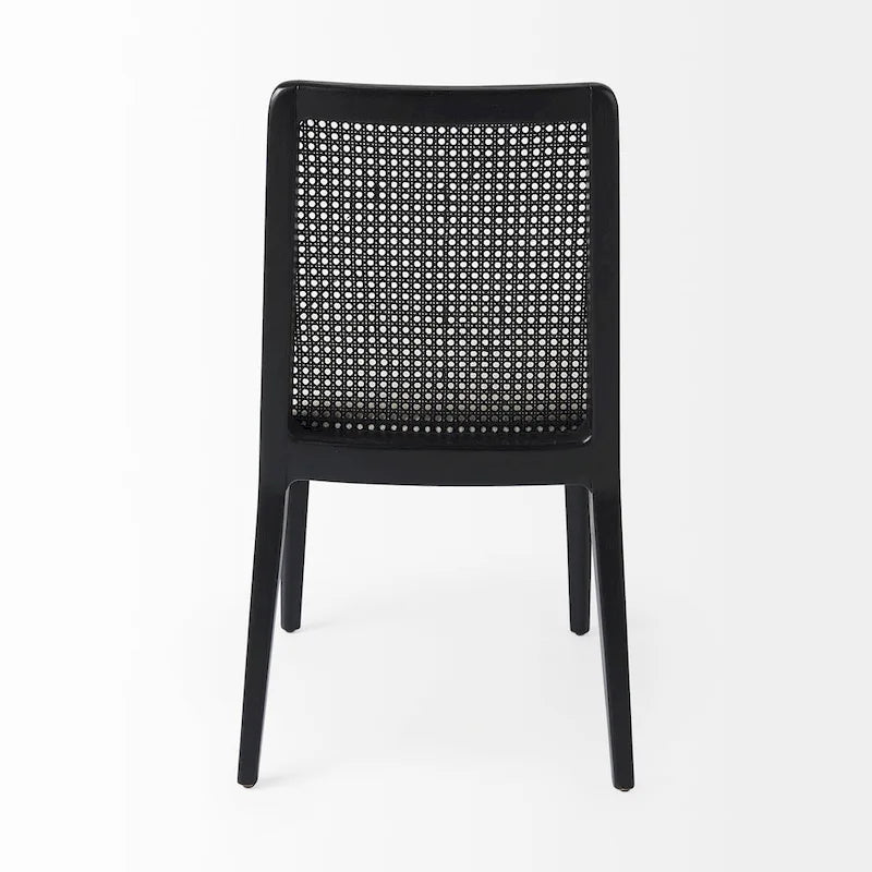 Chaise de salle à manger sans accoudoirs Clara en bois marron clair et assise crème