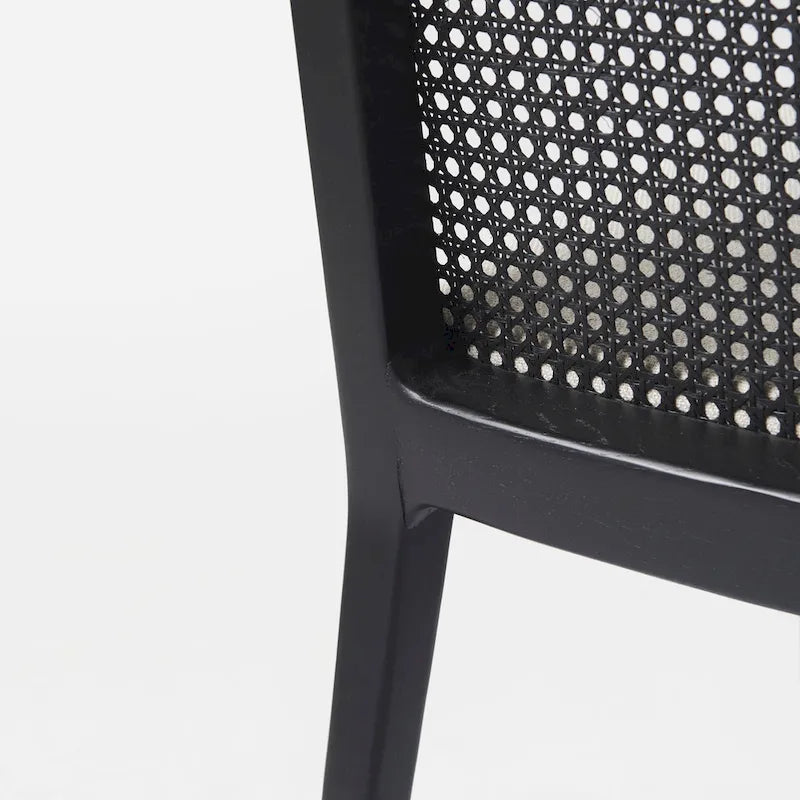 Chaise de salle à manger sans accoudoirs Clara en bois marron clair et assise crème