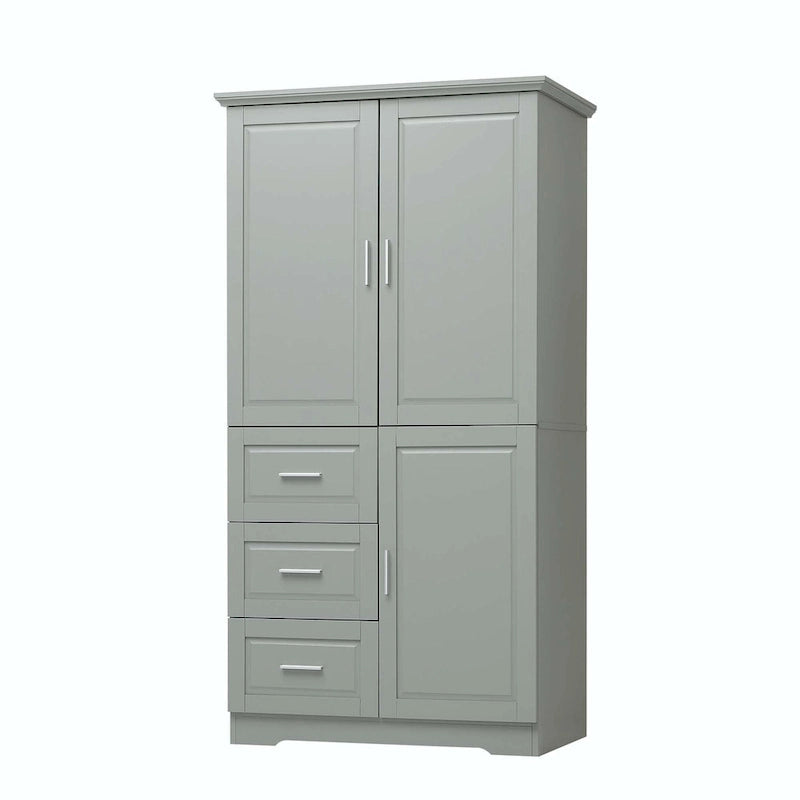 Meuble de rangement de salle de bain avec tiroirs et étagère réglable