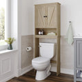 Armoire de salle de bain de style rustique à suspendre au-dessus des toilettes avec étagères et portes à fermeture magnétique
