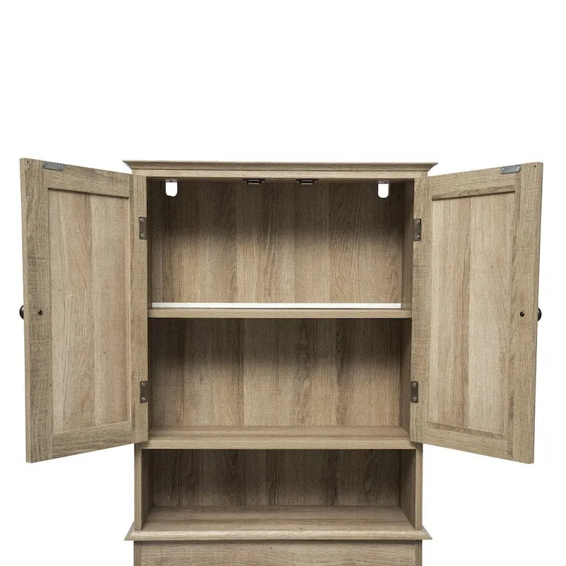 Armoire de salle de bain de style rustique à suspendre au-dessus des toilettes avec étagères et portes à fermeture magnétique