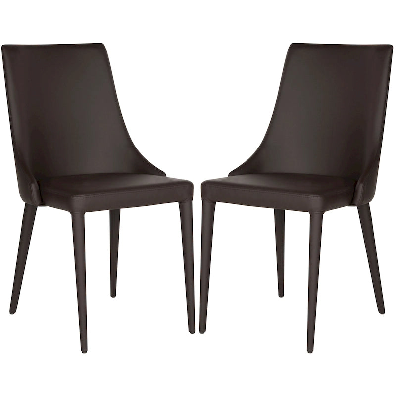 SAFAVIEH Socorro Chaise de salle à manger blanche de style moderne du milieu du siècle (lot de 2) - 23,6 x 19,6 x 35,5 - 24Lx20Px36H