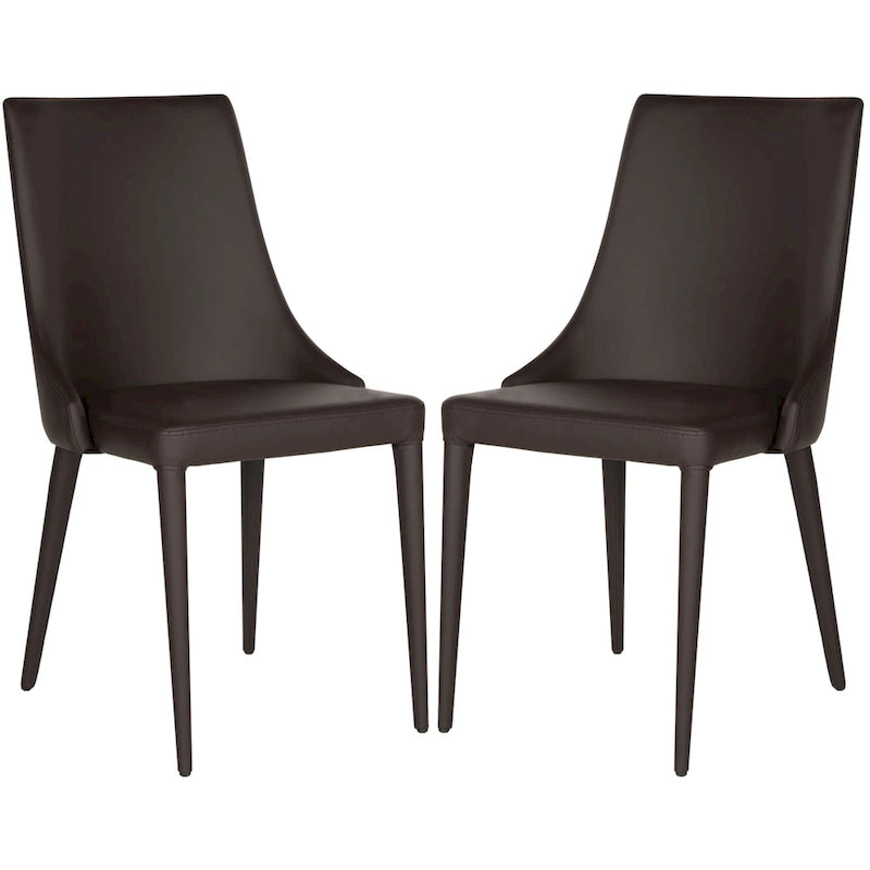 SAFAVIEH Socorro Chaise de salle à manger blanche de style moderne du milieu du siècle (lot de 2) - 23,6 x 19,6 x 35,5 - 24Lx20Px36H
