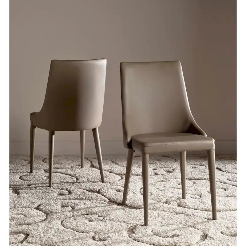 SAFAVIEH Socorro Chaise de salle à manger blanche de style moderne du milieu du siècle (lot de 2) - 23,6 x 19,6 x 35,5 - 24Lx20Px36H