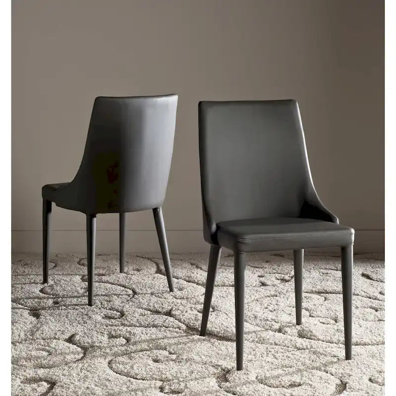 SAFAVIEH Socorro Chaise de salle à manger blanche de style moderne du milieu du siècle (lot de 2) - 23,6 x 19,6 x 35,5 - 24Lx20Px36H