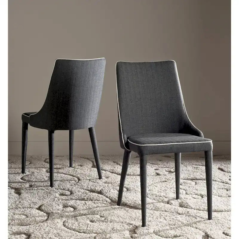 SAFAVIEH Socorro Chaise de salle à manger blanche de style moderne du milieu du siècle (lot de 2) - 23,6 x 19,6 x 35,5 - 24Lx20Px36H