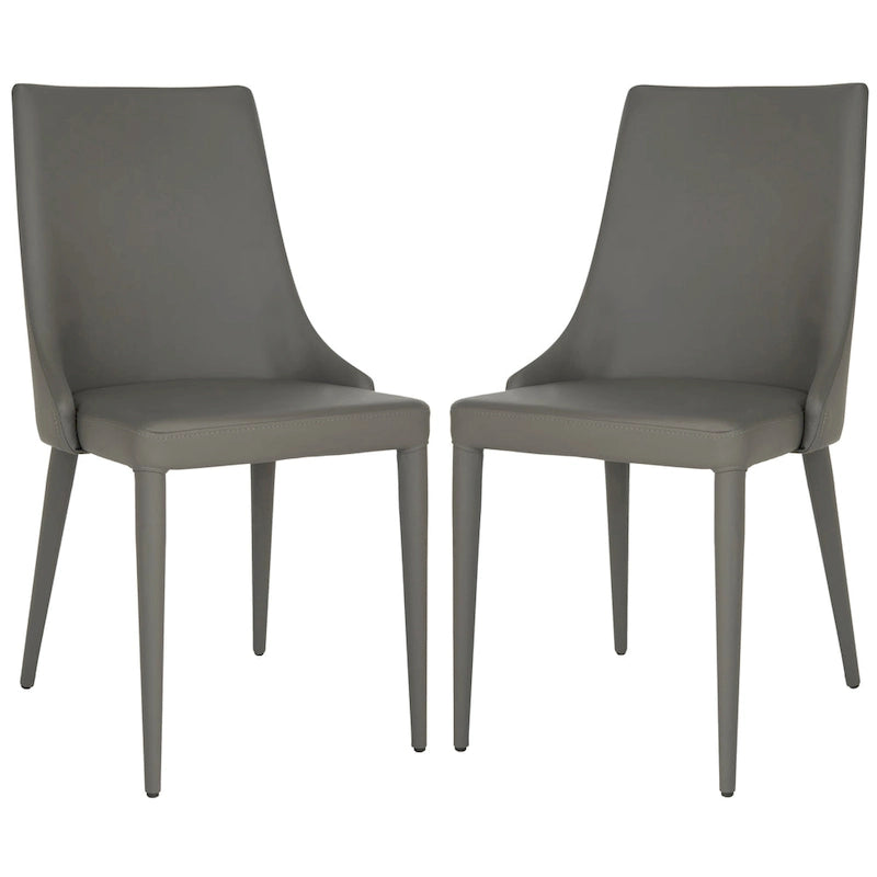 SAFAVIEH Socorro Chaise de salle à manger blanche de style moderne du milieu du siècle (lot de 2) - 23,6 x 19,6 x 35,5 - 24Lx20Px36H