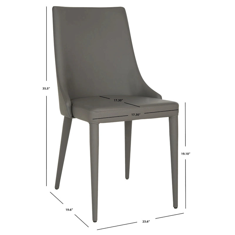 SAFAVIEH Socorro Chaise de salle à manger blanche de style moderne du milieu du siècle (lot de 2) - 23,6 x 19,6 x 35,5 - 24Lx20Px36H
