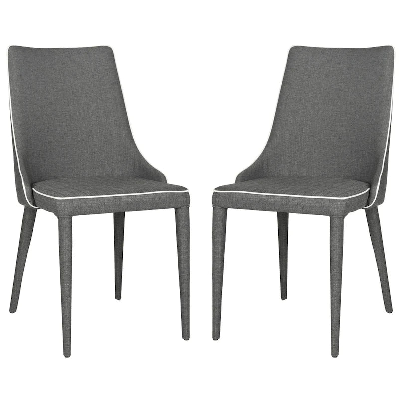 SAFAVIEH Socorro Chaise de salle à manger blanche de style moderne du milieu du siècle (lot de 2) - 23,6 x 19,6 x 35,5 - 24Lx20Px36H