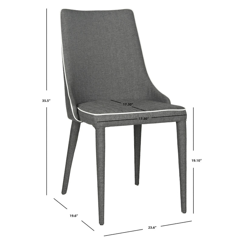SAFAVIEH Socorro Chaise de salle à manger blanche de style moderne du milieu du siècle (lot de 2) - 23,6 x 19,6 x 35,5 - 24Lx20Px36H