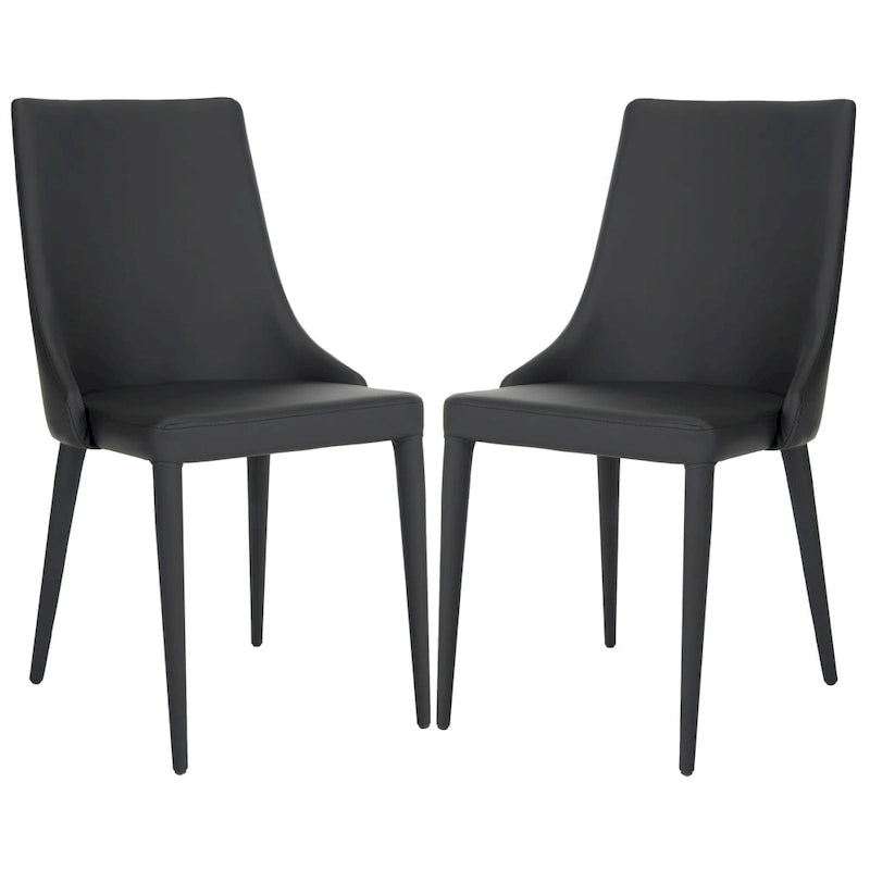 SAFAVIEH Socorro Chaise de salle à manger blanche de style moderne du milieu du siècle (lot de 2) - 23,6 x 19,6 x 35,5 - 24Lx20Px36H