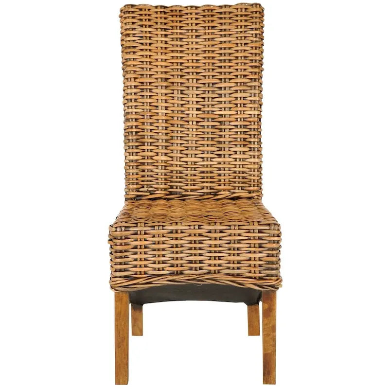 SAFAVIEH Kathi Isla Chaise de salle à manger haute en osier marron (Lot de 2) - 18.5 x 20.9 x 42.1 - 19Px21Px42H