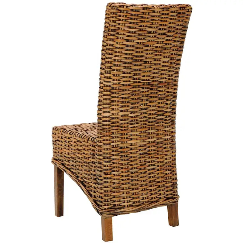 SAFAVIEH Kathi Isla Chaise de salle à manger haute en osier marron (Lot de 2) - 18.5 x 20.9 x 42.1 - 19Px21Px42H
