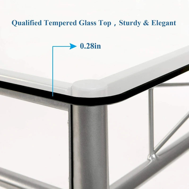Ensembles de salle à manger modernes 5 pièces, table en verre trempé et 4 chaises en PU