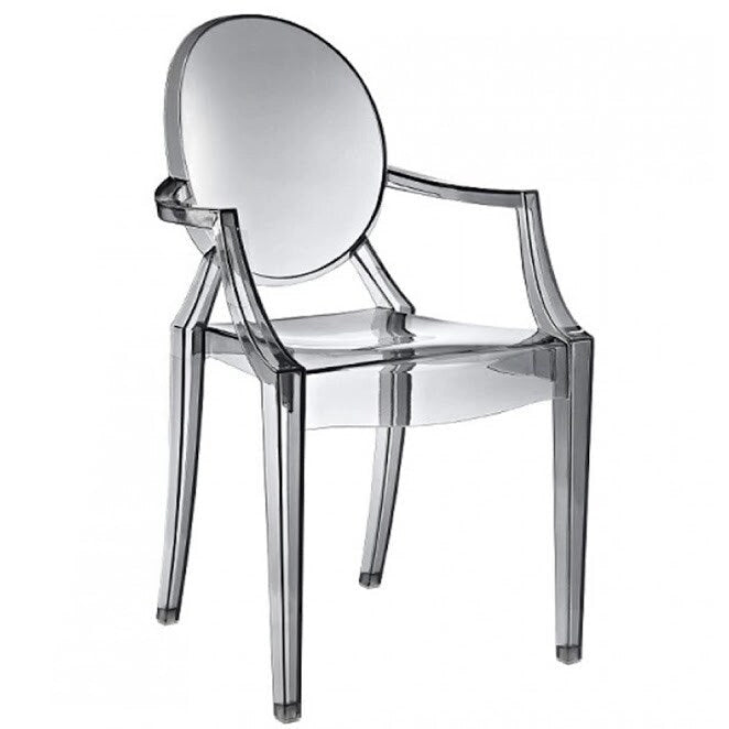 Fauteuil en plastique transparent empilable avec accoudoirs, chaise d'appoint, de salle à manger, de designer, moderne, de bureau, de travail.