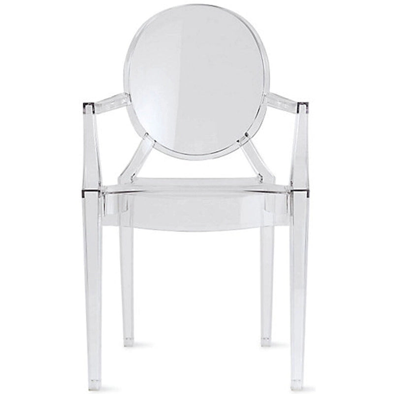 Fauteuil en plastique transparent empilable avec accoudoirs, chaise d'appoint, de salle à manger, de designer, moderne, de bureau, de travail.