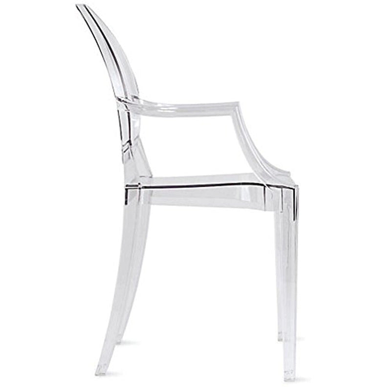 Fauteuil en plastique transparent empilable avec accoudoirs, chaise d'appoint, de salle à manger, de designer, moderne, de bureau, de travail.