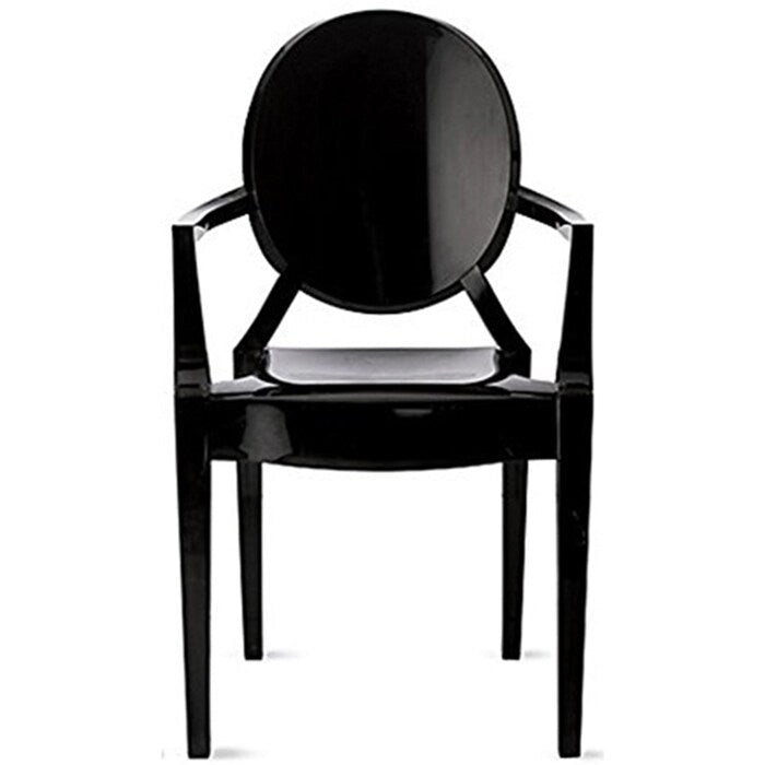 Fauteuil en plastique transparent empilable avec accoudoirs, chaise d'appoint, de salle à manger, de designer, moderne, de bureau, de travail.
