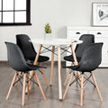 Ensemble de 4 chaises modernes en plastique ajouré avec pieds en bois - 22 x 18 x 32,5 (L x l x H)