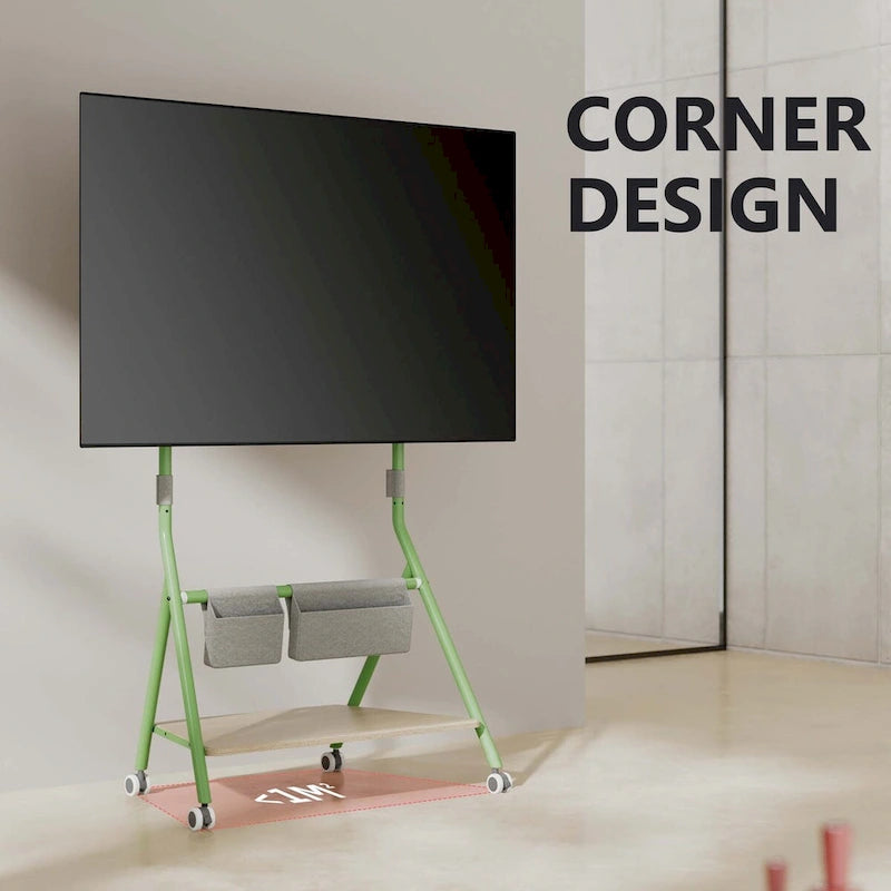 Meuble TV roulant moderne FITUEYES pour téléviseurs de 55 à 78 pouces, Chariot TV mobile pour salon et appartement