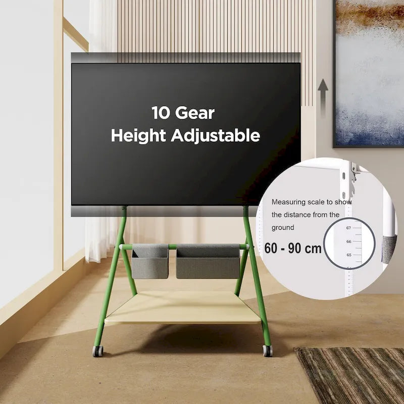 Meuble TV roulant moderne FITUEYES pour téléviseurs de 55 à 78 pouces, Chariot TV mobile pour salon et appartement