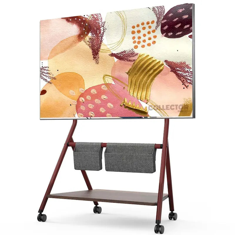 Meuble TV roulant moderne FITUEYES pour téléviseurs de 55 à 78 pouces, Chariot TV mobile pour salon et appartement