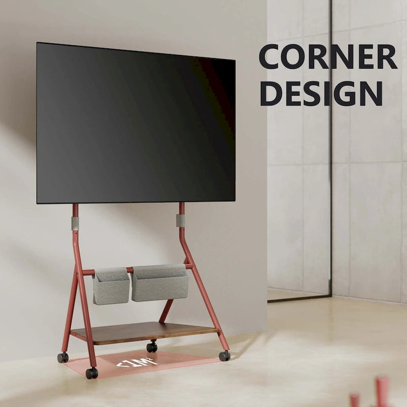 Meuble TV roulant moderne FITUEYES pour téléviseurs de 55 à 78 pouces, Chariot TV mobile pour salon et appartement