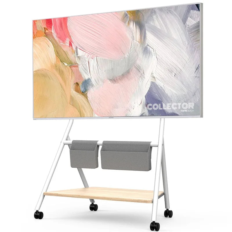 Meuble TV roulant moderne FITUEYES pour téléviseurs de 55 à 78 pouces, Chariot TV mobile pour salon et appartement