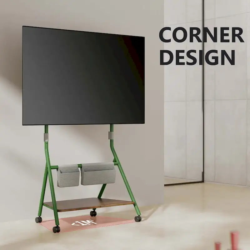 Meuble TV roulant moderne FITUEYES pour téléviseurs de 55 à 78 pouces, Chariot TV mobile pour salon et appartement