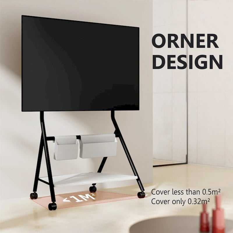 Meuble TV roulant moderne FITUEYES pour téléviseurs de 55 à 78 pouces, Chariot TV mobile pour salon et appartement