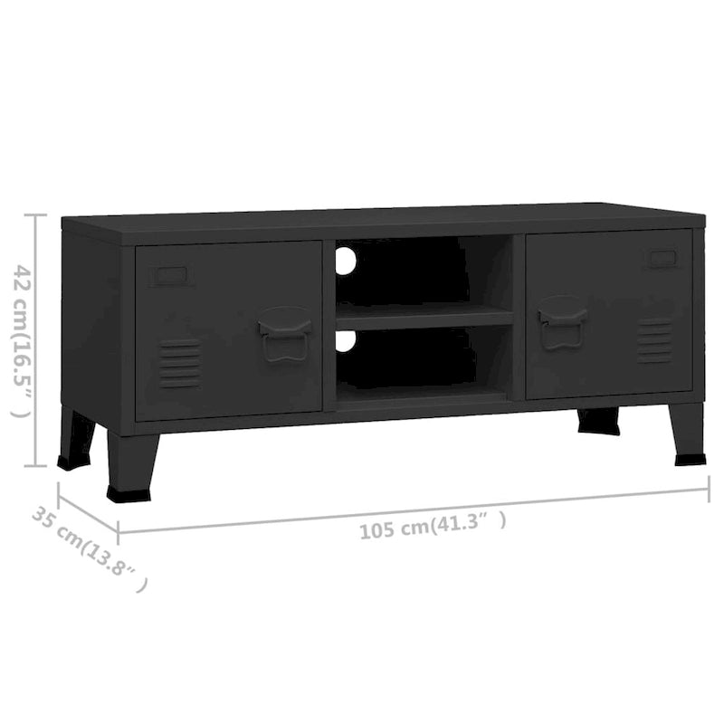 vidaXL Meuble TV Console TV Buffet Meuble Télévision Meuble Multimédia Armoire Métal - 105 x 35 x 42 cm