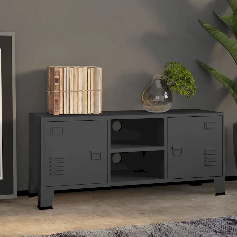 vidaXL Meuble TV Console TV Buffet Meuble Télévision Meuble Multimédia Armoire Métal - 105 x 35 x 42 cm