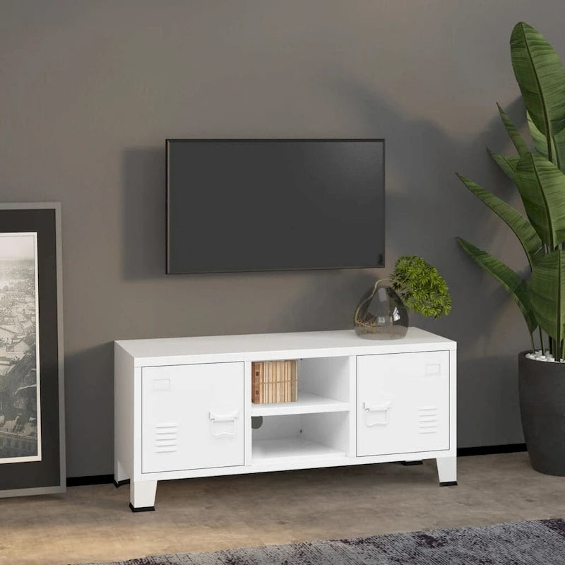 vidaXL Meuble TV Console TV Buffet Meuble Télévision Meuble Multimédia Armoire Métal - 105 x 35 x 42 cm