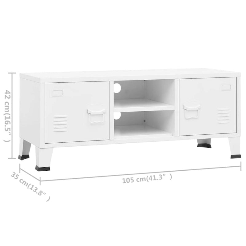 vidaXL Meuble TV Console TV Buffet Meuble Télévision Meuble Multimédia Armoire Métal - 105 x 35 x 42 cm