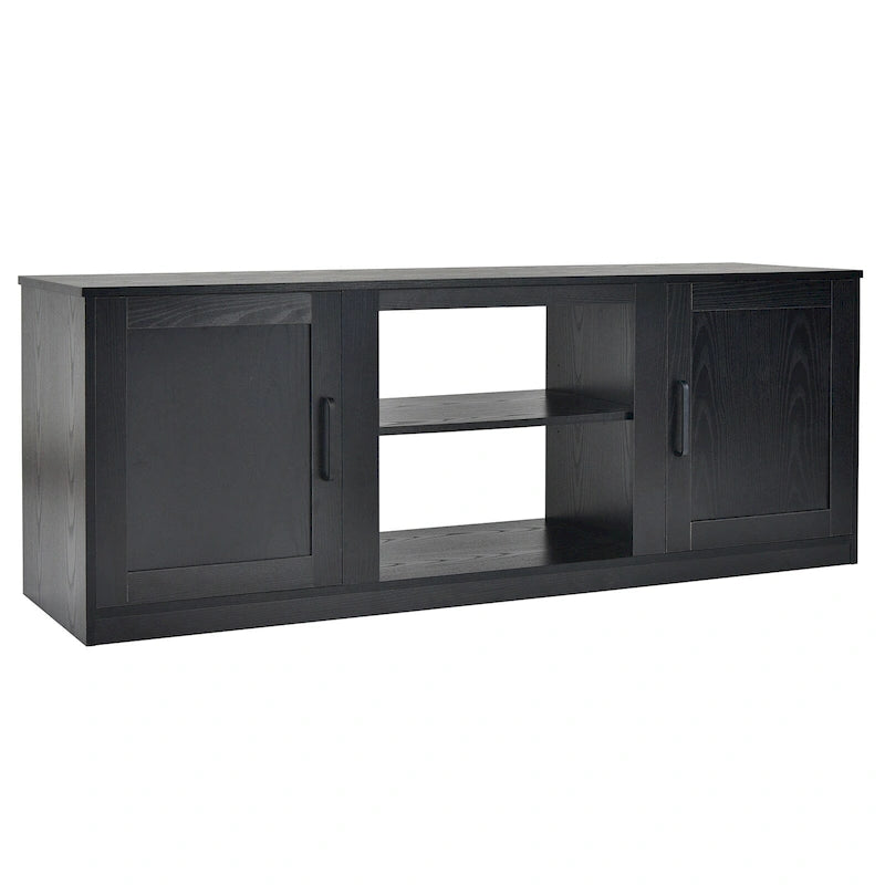 Meuble TV de 147 cm avec 2 placards de rangement et étagères réglables sur 3 positions