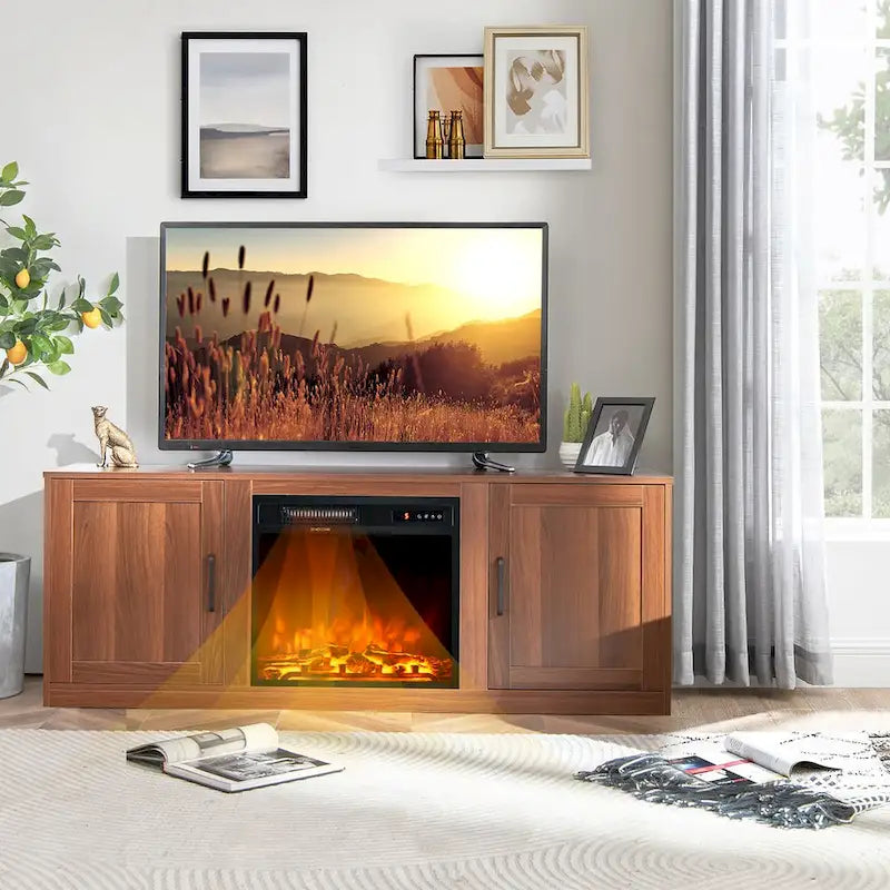 Meuble TV Costway 58" avec cheminée électrique 18"
