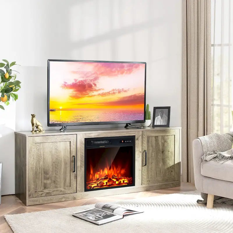 Meuble TV Costway 58" avec cheminée électrique 18"