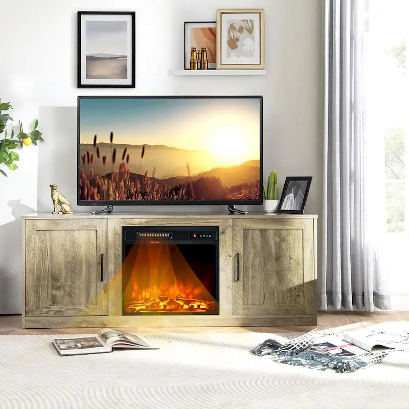 Meuble TV Costway 58" avec cheminée électrique 18"