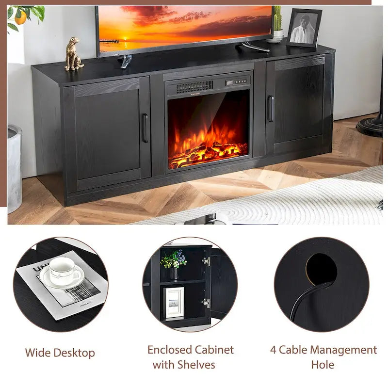 Meuble TV Costway 58" avec cheminée électrique 18"