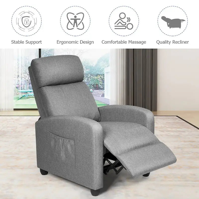 Fauteuil inclinable massant, canapé simple ergonomique réglable et rembourré
