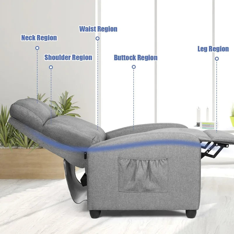 Fauteuil inclinable massant, canapé simple ergonomique réglable et rembourré