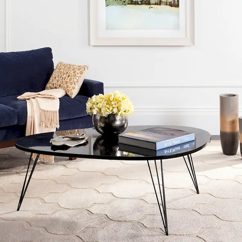 Table basse SAFAVIEH Louann finition chêne/noir - 44 x 31.5 x 15.6 - 44x32x16H