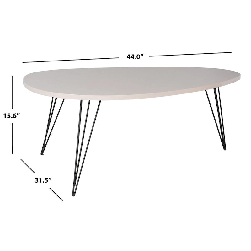 Table basse SAFAVIEH Louann finition chêne/noir - 44 x 31.5 x 15.6 - 44x32x16H
