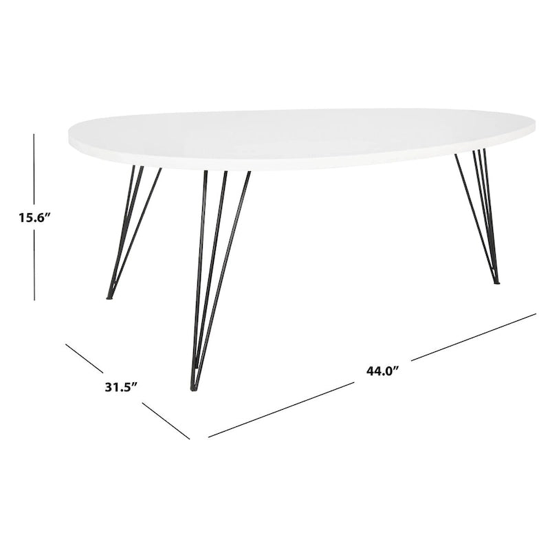 Table basse SAFAVIEH Louann finition chêne/noir - 44 x 31.5 x 15.6 - 44x32x16H