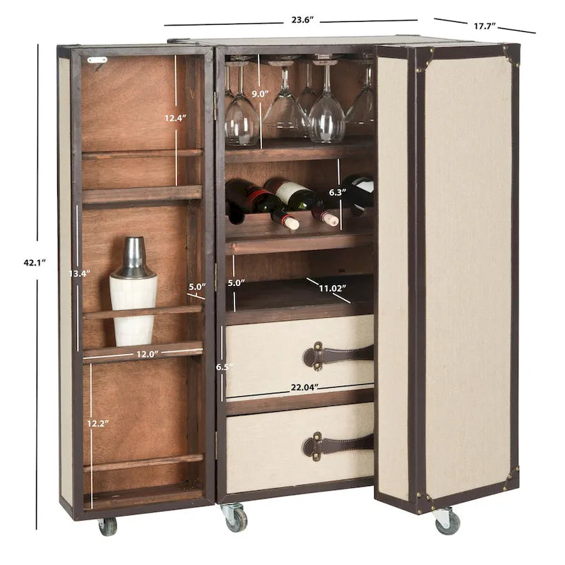 Meuble de bar de rangement Safavieh Krista Beige - 23,6 x 17,7 x 42,1 - 24Lx18Px42H