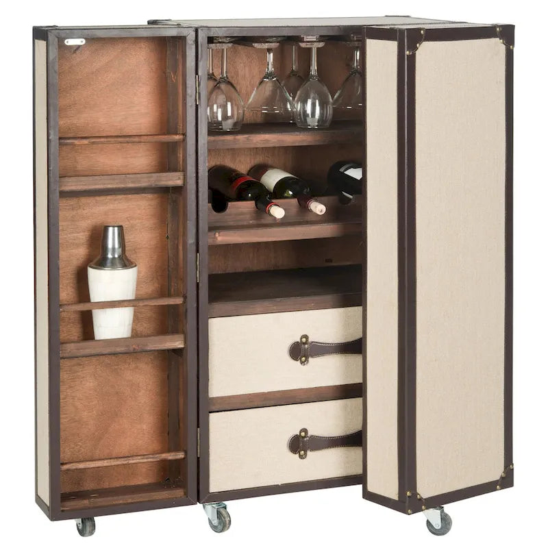 Meuble de bar de rangement Safavieh Krista Beige - 23,6 x 17,7 x 42,1 - 24Lx18Px42H